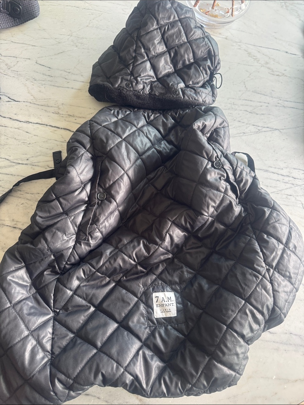 Black 7AM enfant K poncho 3 in 1 carrier cover